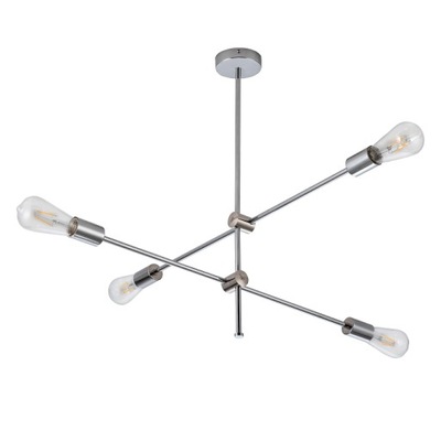 Lampa sufitowa srebrna loft MORA CHROME 4x E27