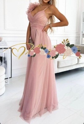 Sukienka na wesele dla druhny pudrowy róż