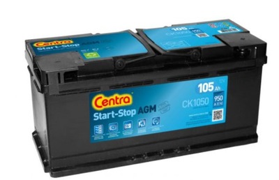 Акумулятор centra ck1050 agm старт-стоп фото №1