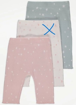 Legginsy George 2-pack 74/80 prążkowane