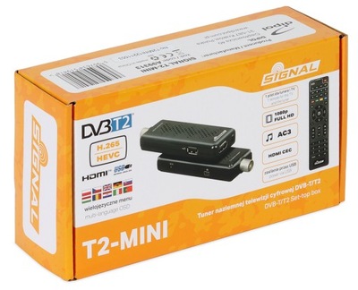 TUNER DEKODER Full HD DVB-T2 H.265 HEVC HDMI USB