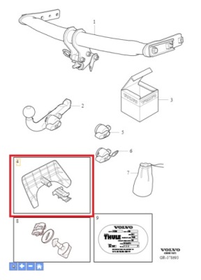 Заглушка фаркоп бампера задня volvo xc60 2009- оригінальний номер 31359564 фото №1
