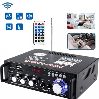 MINI AMPLIFIER HIFI BLUETOOTH 5.0 STEREO AUDIO 300W+300W  