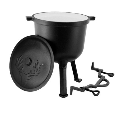 KOCIOŁEK ŻELIWNY MYŚLIWSKI 8L EMALIOWANY