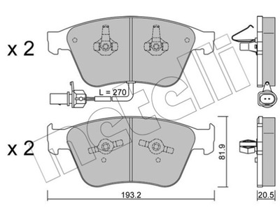 METELLI 22-1253-0 КОМПЛЕКТ КОЛОДОК ШАЛЬМІВНИХ, HAMU