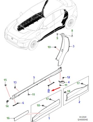 Jaguar i-pace x590 rear left сторона cover t4k2030 original фото №1