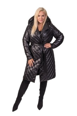 Elegancki Pikowany Płaszczyk Damski Plus Size Must-Have na Jesień i Zimę 50