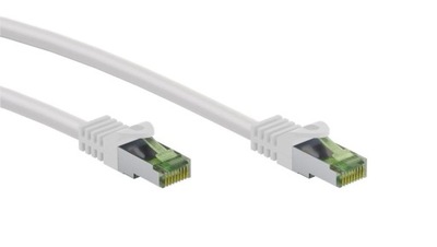 Kabel krosowy RJ45 z surowym kablem CAT 8.1 S/FTP, AWG 26, biały, 15m, 6111