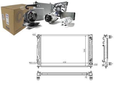 NISSENS NIS60498 РАДИАТОР ДВИГАТЕЛЯ (Z ELEMENTAMI МОНТАЖНЫЙ