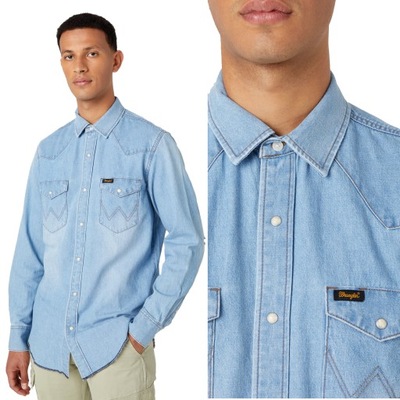 WRANGLER HERITAGE SHIRT MĘSKA KOSZULA JEANSOWA L