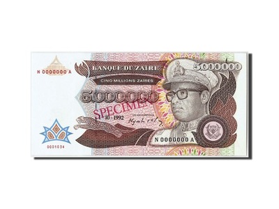 Banknot, Zaire, 5,000,000 Zaïres, 1992, 1992-10-01