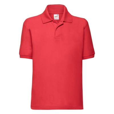 Koszulka dziecięca Polo -FRUIT- czerwony 140