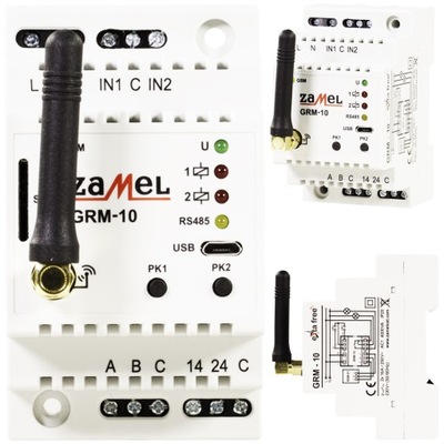 Sterownik zdalny GSM modułowy 2-kanałowy GRM-10 EXF10000083 ZAMEL