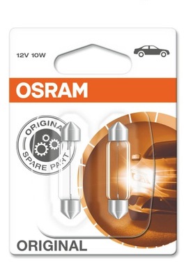 316589 OSRAM LUZ (BLISTER 2SZT.) C10W 12V 10W SV8,5-8 RURKOWA ESTÁNDAR  