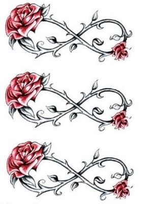Tatuaż tymczasowy mocny Róże ZNAK Nieskończoności INFINITY TM118