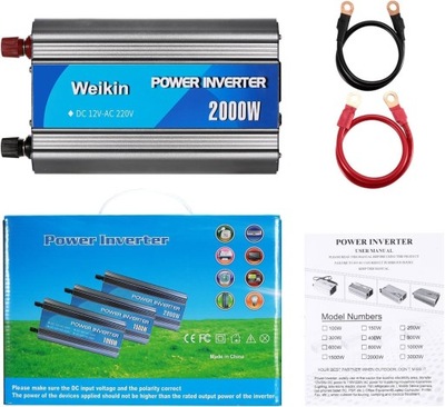 BALASTO DE TENSIÓN WEIKIN 2000W INWERTER 12V-230V MODYFIKOWANA SINUSOIDA  