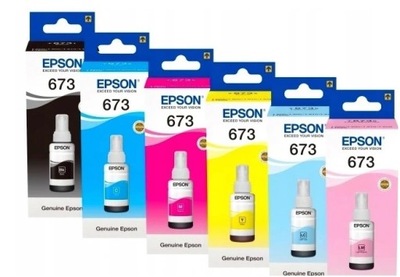 6x Epson tusze L800 L805 L850 L1800 drukarki 673