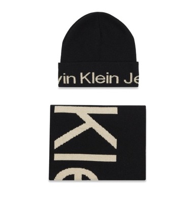 Calvin Klein komplet czapka, szalik rozmiar uniwersalny czarny