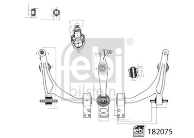 FEBI BILSTEIN 182075 ВАЖІЛЬ, ПІДВІСКА ШЕСТЕРНІ