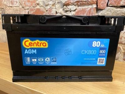 АККУМУЛЯТОР CENTRA AGM 12V 80AH 800A CK800