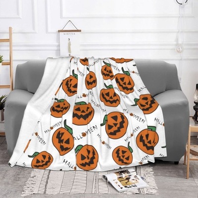 Koce Dynie na Halloween aksamitne tekstylne dekor