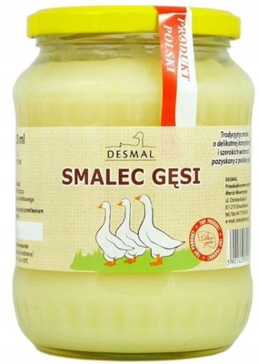 SMALEC Z GĘSI czysty SADŁO tłuszcz KETO POLSKA gęś ZDROWY 720ml - DESMAL