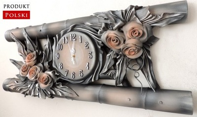 Bardzo Duży zegar ścienny Bambusowy - Wyjątkowa dekoracja Salonu - B15-7