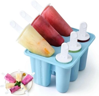 Ice Lolly Moulds Silicone Popsicle Molds - 6 Cavity Ice Cream Mould