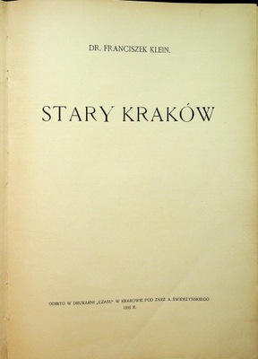 Stary Kraków 1936 r