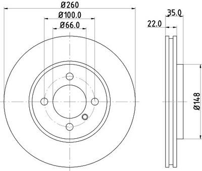 HELLA ДИСК ТОРМОЗНОЙ 8DD 355 100-651