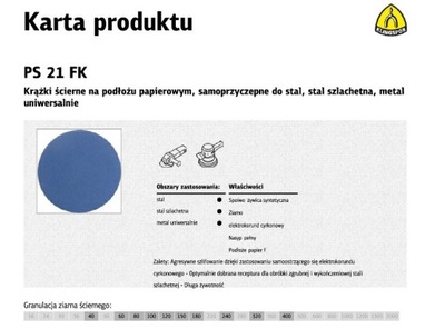 KLINGSPOR KRĄŻEK ŚCIERNY SAMOPRZYCZEPNY 150MM 60