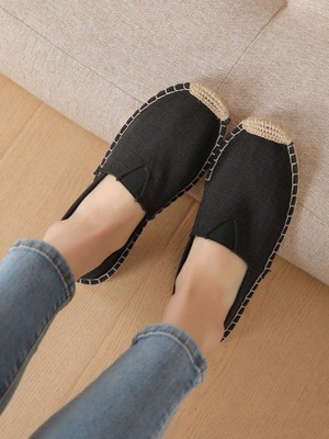 ESPADRYLE SLIP ON D01 XXJ__38 SHEIN KLASYCZNE CZARNE BUTY