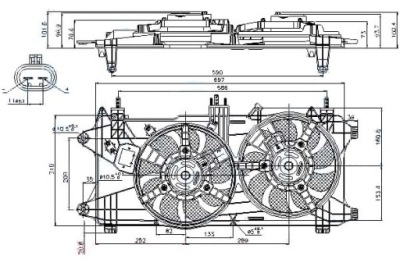 Nissens вентилятор радиатора с корпус fiat dobl фото №1