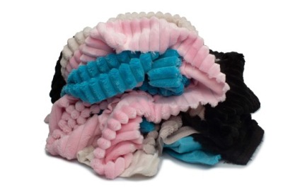 Minky Paski, KAWAŁKI NA WAGĘ, mix kolorów 1kg