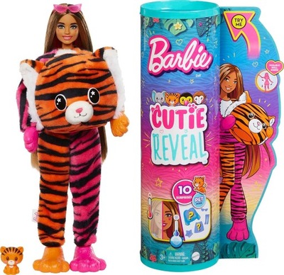 Barbie Cutie Reveal Jungle Tygrysek HKP99 uszko