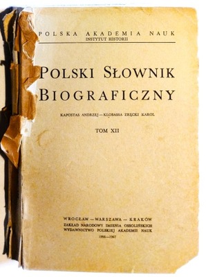 Polski Słownik Biograficzny TOM XII REPRINT