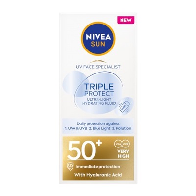 NIVEA SUN TRIPPLE PROTECT Fluid podkład do twarzy z filtrem SPF50 40ml