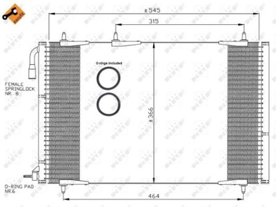 NRF35836 NRF CONDENSADOR DE ACONDICIONADOR PEUGEOT 206/CC/SW 98-  