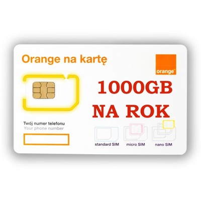 Internet Na Karte Bez limitu 1000 GB Cały Rok