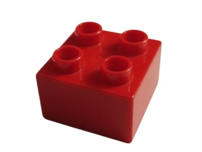LEGO DUPLO KLOCEK 2X2 CZERWONY