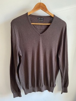 MASSIMO DUTTI M SWETER MĘSKI JEDWAB KASZMIR