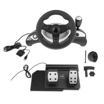 Kierownica do gier USB Vibration Racing, czarna