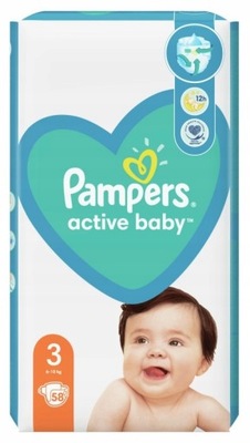 Pampers Active Baby, pieluchy roz.3, 6-10kg, 58szt