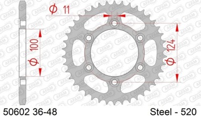 AFAM ЗУБЧАТКА NAPĘDZANA ЗАД MOTO. СТАЛЕВИЙ OCYNKOWANA СРІБНА