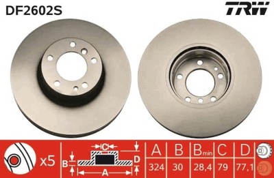 ДИСК ТОРМОЗНОЙ BMW ПЕРЕД E38/39 94- DF2602S