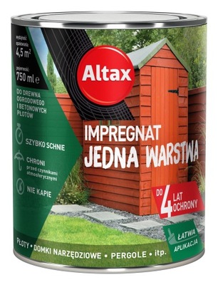 ALTAX IMPREGNAT DREWNO JEDNA WARSTWA ANTRACYT 0,75L
