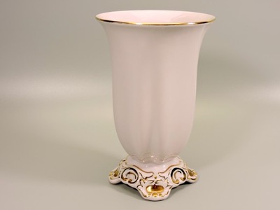Wazon różowa porcelana złoto Metzler&Ortloff