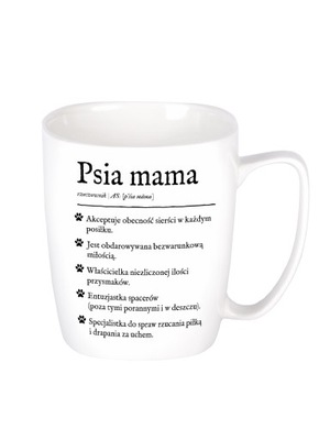 Kubek ceramiczny biały Psia mama