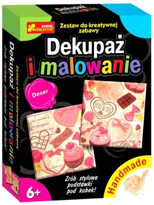 ZESTAW DO DEKUPAŻU PODSTAWKI POD KUBEK DECOUPAGE