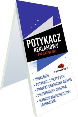 POTYKACZ REKLAMOWY stojak 100x50 oklejony projekt